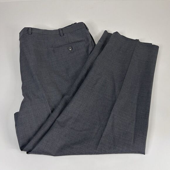 Joseph Abboud 50R Suit 42x29 Flat Front Gray 100% Wool Two Button Double Vented - Picture 10 of 13